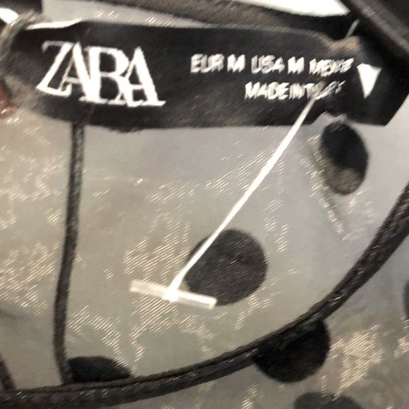 COPY - Zara Black Organza Polka Dot Crop Blouse NWT - Picture 9 of 14